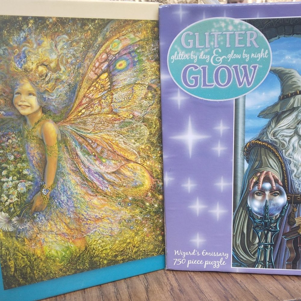 2 PUZZLES.FAIRY AND ONE GLOW IN THE DARK WIZARD